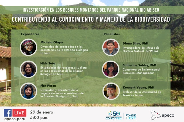 Apeco realiza seminario virtual sobre investigación en bosques montanos